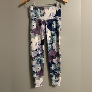 Old Navy Elevate Leggings with Blue and Purple Floral Design